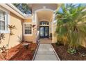 Welcoming front entrance with double doors and a charming walkway at 5211 Karlsburg Pl, Palm Harbor, FL 34685