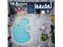 Relaxing kidney-shaped pool with patio and surrounding plants at 7941 Sycamore Dr, New Port Richey, FL 34654