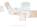Detailed floor plan showcasing the layout of the home, rooms, and outdoor living spaces at 7815 Tanglewood Dr, New Port Richey, FL 34654