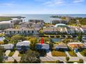 Beautiful aerial view of a coastal community with waterfront homes, docks, and stunning ocean access at 8225 Channel Dr, Port Richey, FL 34668