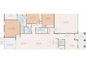 Detailed floor plan showcasing the layout with bedrooms, bathrooms, Gathering room, kitchen, and garage at 19504 Lily Pond Ct, Brooksville, FL 34601