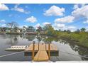 Picturesque waterfront view from a private wooden dock, offering serene canal views at 3449 Companero Entra, Hernando Beach, FL 34607