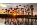 Tranquil waterfront sunset with palm trees reflecting in the calm water at 6183 Waverly Rd, Weeki Wachee, FL 34607