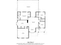 Detailed floor plan showcasing the layout with three bedrooms, two bathrooms, and an open-concept living area at 29341 Rhodin Pl, Wesley Chapel, FL 33545