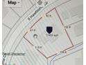 A digital map showing property boundaries and square footage measurements of the lot at 2606 S Hawthorne Cir, Tampa, FL 33629