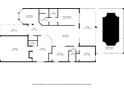 Detailed floor plan showcasing the layout of the home, including room dimensions and features at 13643 Pimberton Dr, Hudson, FL 34669