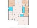 Detailed floorplan showing layout with living room, kitchen, bedrooms, bathrooms, garage, and screened porch at 12450 Fish Cove Dr, Spring Hill, FL 34609