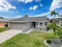 Charming home with a well-manicured front yard and a two car garage at 4420 Devon Dr, New Port Richey, FL 34653