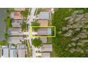 Overhead view of the property with a private swimming pool and spacious backyard at 7239 Sharpsburg Blvd, New Port Richey, FL 34653