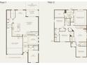 Detailed floor plan showcasing layout of both floors with room dimensions and features at 2596 Whittler Br, Odessa, FL 33556