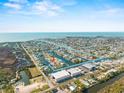 Panoramic aerial view of waterfront homes with Gulf access and the deep water canals at 4058 Centavo Ct, Hernando Beach, FL 34607