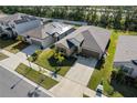 Aerial view showcasing the property, neighboring homes, and verdant surrounding landscape at 1957 Fan Aloe Way, Ruskin, FL 33570