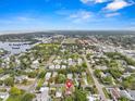 Aerial view of the neighborhood, close to St. Joseph's Sound and Pop Stansell Park at 856 Wisconsin Ave, Palm Harbor, FL 34683