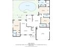 Detailed floorplan showcasing the layout of the home, including the pool and screened porch at 11256 Holbrook St, Spring Hill, FL 34609