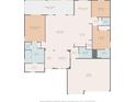 Detailed floor plan showcasing the layout of the house, including the primary bedroom, living room, and kitchen at 19879 Tattnall Way, Brooksville, FL 34601
