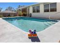 Sparkling backyard pool with a clean, tiled edge and steps, perfect for relaxing and enjoying the outdoors at 4731 Egret Rd, Venice, FL 34293