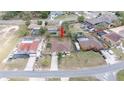 Aerial view showcases the property's location within a residential neighborhood, highlighting its proximity to amenities at 5092 Roble Ave, Spring Hill, FL 34608