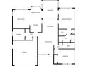 Detailed floor plan layout showcasing the arrangement of rooms in the home, including the garage, bedrooms, and kitchen at 3013 Appleblossom Trl, Spring Hill, FL 34606