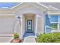 Close-up of the front entrance, showing the door and decorative details at 13160 Golden Lime Ave, Spring Hill, FL 34609