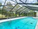 Inviting screened pool with clear blue water and surrounding patio, perfect for relaxation and entertainment at 1276 Meredith Dr, Spring Hill, FL 34608