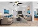 Bright and inviting living room featuring stylish furniture, modern decor, and a neutral color palette at 7466 Jonquil Pl, Weeki Wachee, FL 34607