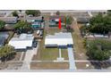 Aerial view of the property highlighting its location within a residential neighborhood at 5031 Essex Ln, Spring Hill, FL 34606