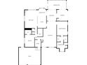 Layout showcasing the home's bedrooms, bathrooms, kitchen, living spaces, garage, and outdoor screened porch at 2327 Morning Glory Trl, Spring Hill, FL 34606