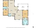 Detailed floor plan showcasing the layout of the home, including bedrooms, kitchen, and living areas at 4335 Duval St, Spring Hill, FL 34606