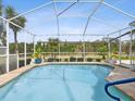 Inviting screened-in pool area perfect for relaxation and entertainment, surrounded by lush greenery at 8137 Morning View Dr, Hudson, FL 34667