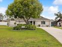 Well-maintained front yard with mature trees and landscaping, enhancing the home's curb appeal at 13052 Drysdale St, Spring Hill, FL 34609