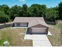 Aerial view of a charming single-Gathering home with a two-car garage and a well-maintained yard at 2660 Orangewood Ct, Palm Harbor, FL 34684