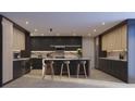 Modern kitchen with custom cabinets, stone countertops, an island with seating, and stainless steel appliances at 5457 Creek Ridge Rd, Brooksville, FL 34601