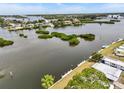 Picturesque waterfront view showing lush green islands and beautiful homes at 800 Chesapeake Dr # 42, Tarpon Springs, FL 34689