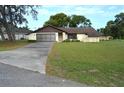 Well-maintained one-story home with a two-car garage and a spacious front lawn at 13425 Bonita Ave, Spring Hill, FL 34609