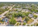 Aerial view shows the property with mature trees at 5216 Hope Ln, Spring Hill, FL 34606