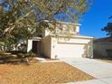 Charming two-story home features a well-maintained lawn and attached garage at 19551 Timberbluff Dr, Land O Lakes, FL 34638