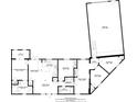 Layout of the home with a floor plan featuring the bedrooms, bathrooms, and kitchen at 6158 Sumter Dr, Brooksville, FL 34602