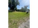 Expansive grassy yard with mature landscaping offering privacy at 410 Houle Ave, Sarasota, FL 34232