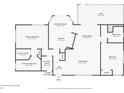 Floor plan of a single Gathering home highlighting the dimensions of each room, including the kitchen, bedrooms and bathrooms at 11494 Villa Rd, Spring Hill, FL 34609