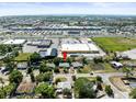 Aerial view of property with shopping, highways and the Gulf of Mexico in view at 5121 Hemlock Dr, New Port Richey, FL 34652