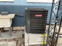 Exterior shot of Goodman HVAC unit at 7104 Fair Ln, Hudson, FL 34667