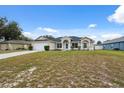 Well-maintained single-story home with a two-car garage and landscaped front yard at 3312 Blythe Ave, Spring Hill, FL 34609