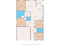 Detailed floor plan showcasing the layout of the home, including bedrooms, bathrooms, kitchen and living spaces at 3900 Autumn Amber Dr, Spring Hill, FL 34609
