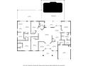 Detailed floor plan showcasing the layout of the home, including the kitchen, bedrooms, and outdoor screened pool area at 15287 Coot Rd, Weeki Wachee, FL 34614