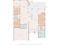 Detailed floor plan showcasing the layout of the home with bedrooms, bathrooms, living spaces, and outdoor areas at 18845 Fairway Green Dr, Hudson, FL 34667