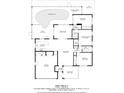 Detailed floor plan showcasing layout including bedrooms, bathrooms, living spaces, pool and dimensions at 9003 Lido Ln, Port Richey, FL 34668