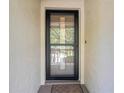 Close-up of the front door, providing a secure entrance and curb appeal to welcome residents and guests alike at 13009 Wedgewood Way # 63-D, Hudson, FL 34667