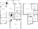 Floor plan showcasing layout of the first and second floor, highlighting bedrooms, bathrooms and living space at 13772 Dunwoody Dr, Spring Hill, FL 34609