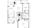 Floor plan showcasing the layout of the first floor, including kitchen, dining, living, and garage at 13772 Dunwoody Dr, Spring Hill, FL 34609