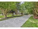 Long driveway leading to a home with mature trees and well-maintained landscaping at 11510 Lakeview Dr, New Port Richey, FL 34654